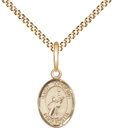 [9261GF/18G] 14kt Gold Filled Saint Tarcisius Pendant on a 18 inch Gold Plate Light Curb chain