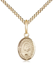 [9262GF/18G] 14kt Gold Filled Saint John Baptist de la Salle Pendant on a 18 inch Gold Plate Light Curb chain