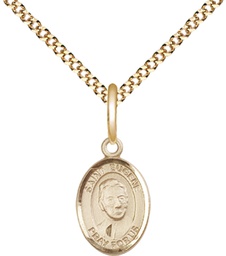 [9266GF/18G] 14kt Gold Filled Saint Eugene de Mazenod Pendant on a 18 inch Gold Plate Light Curb chain