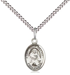 [9267SS/18S] Sterling Silver Saint Julia Billiart Pendant on a 18 inch Light Rhodium Light Curb chain