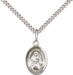 [9267SS/18S] Sterling Silver Saint Julia Billiart Pendant on a 18 inch Light Rhodium Light Curb chain