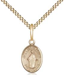 [9269GF/18G] 14kt Gold Filled Our Lady of Africa Pendant on a 18 inch Gold Plate Light Curb chain