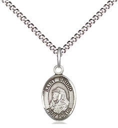 [9270SS/18S] Sterling Silver Saint Bruno Pendant on a 18 inch Light Rhodium Light Curb chain