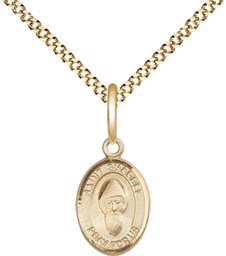 [9271GF/18G] 14kt Gold Filled Saint Sharbel Pendant on a 18 inch Gold Plate Light Curb chain