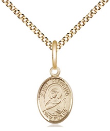 [9272GF/18G] 14kt Gold Filled Saint Perpetua Pendant on a 18 inch Gold Plate Light Curb chain