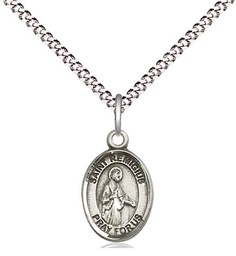 [9274SS/18S] Sterling Silver Saint Remigius of Reims Pendant on a 18 inch Light Rhodium Light Curb chain