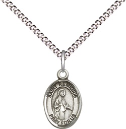 [9274SS/18S] Sterling Silver Saint Remigius of Reims Pendant on a 18 inch Light Rhodium Light Curb chain