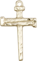 [0012GF] 14kt Gold Filled Nail Cross Medal