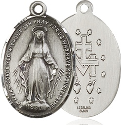 [0015MSSY] Sterling Silver Miraculous Medal - With Box