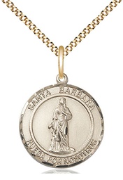 [8006RDSPGF/18G] 14kt Gold Filled Santa Barbara Pendant on a 18 inch Gold Plate Light Curb chain