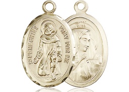 [0046PGF] 14kt Gold Filled Saint Peregrine Medal