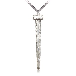 [0052SS/24SS] Sterling Silver Nail Pendant on a 24 inch Sterling Silver Heavy Curb chain
