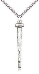 [0053SS/24SS] Sterling Silver Nail Pendant on a 24 inch Sterling Silver Heavy Curb chain