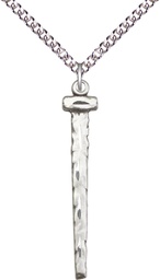 [0053SS/24SS] Sterling Silver Nail Pendant on a 24 inch Sterling Silver Heavy Curb chain