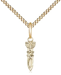 [0062GF/18G] 14kt Gold Filled Menorah Star Fish Pendant on a 18 inch Gold Plate Light Curb chain