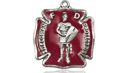 [0070ESS] Sterling Silver Saint Florian Medal