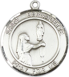 [8017RDSS] Sterling Silver Saint Bernadette Medal