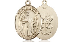 [8018GF6] 14kt Gold Filled Saint Brendan Navy Medal