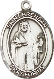 [8018SSY] Sterling Silver Saint Brendan the Navigator Medal - With Box