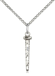 [0054SS/18SS] Sterling Silver Nail Pendant on a 18 inch Sterling Silver Light Curb chain