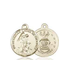 [0341KT] 14kt Gold Guardian Angel Medal