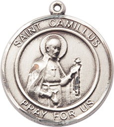 [8019RDSS] Sterling Silver Saint Camillus of Lellis Medal
