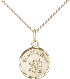 [0601ZGF/18GF] 14kt Gold Filled Graduation Pendant on a 18 inch Gold Filled Light Curb chain