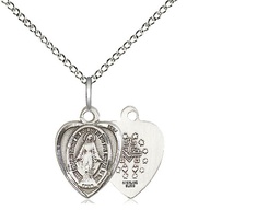 [0706MSS/18SS] Sterling Silver Miraculous Pendant on a 18 inch Sterling Silver Light Curb chain