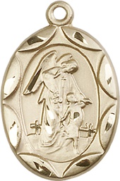 [0801EKT] 14kt Gold Guardian Angel Medal