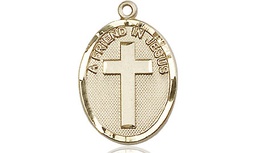 [0881KT] 14kt Gold A Friend In Jesus Medal