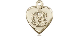 [0892KT] 14kt Gold Heart / Communion Medal
