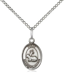 [0968SS/18SS] Sterling Silver First Reconciliation Pendant on a 18 inch Sterling Silver Light Curb chain
