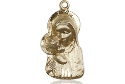 [1612KT] 14kt Gold Madonna &amp; Child Medal