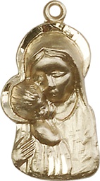 [1612KT] 14kt Gold Madonna &amp; Child Medal