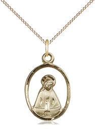 [1626GF/18GF] 14kt Gold Filled Madonna Pendant on a 18 inch Gold Filled Light Curb chain