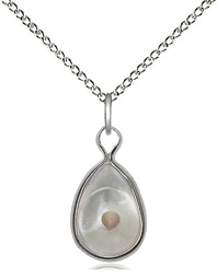 [1700SS/18SS] Sterling Silver Mustard Seed Pendant on a 18 inch Sterling Silver Light Curb chain