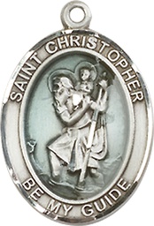[8022ESS] Sterling Silver Saint Christopher Medal