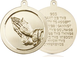 [2031KT] 14kt Gold Praying Hand Medal