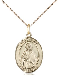 [8083GF/18GF] 14kt Gold Filled Saint Philip the Apostle Pendant on a 18 inch Gold Filled Light Curb chain