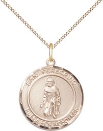[8088RDSPGF/18GF] 14kt Gold Filled San Peregrino Pendant on a 18 inch Gold Filled Light Curb chain