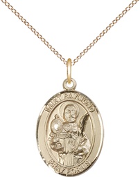 [8091GF/18GF] 14kt Gold Filled Saint Raymond Nonnatus Pendant on a 18 inch Gold Filled Light Curb chain