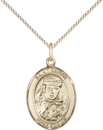 [8097GF/18GF] 14kt Gold Filled Saint Sarah Pendant on a 18 inch Gold Filled Light Curb chain