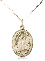 [8103GF/18GF] 14kt Gold Filled Saint Edith Stein Pendant on a 18 inch Gold Filled Light Curb chain