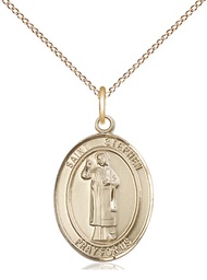 [8104GF/18GF] 14kt Gold Filled Saint Stephen the Martyr Pendant on a 18 inch Gold Filled Light Curb chain