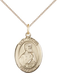 [8107GF/18GF] 14kt Gold Filled Saint Thomas the Apostle Pendant on a 18 inch Gold Filled Light Curb chain