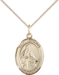 [8110GF/18GF] 14kt Gold Filled Saint Veronica Pendant on a 18 inch Gold Filled Light Curb chain