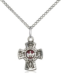 [3145ESS/18SS] Sterling Silver 5-Way Pendant on a 18 inch Sterling Silver Light Curb chain