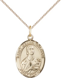[8130GF/18GF] 14kt Gold Filled Saint Gemma Galgani Pendant on a 18 inch Gold Filled Light Curb chain