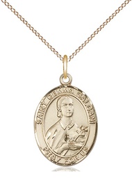 [8130GF/18GF] 14kt Gold Filled Saint Gemma Galgani Pendant on a 18 inch Gold Filled Light Curb chain