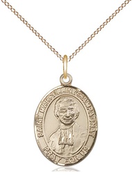 [8131GF/18GF] 14kt Gold Filled Saint Marcellin Champagnat Pendant on a 18 inch Gold Filled Light Curb chain